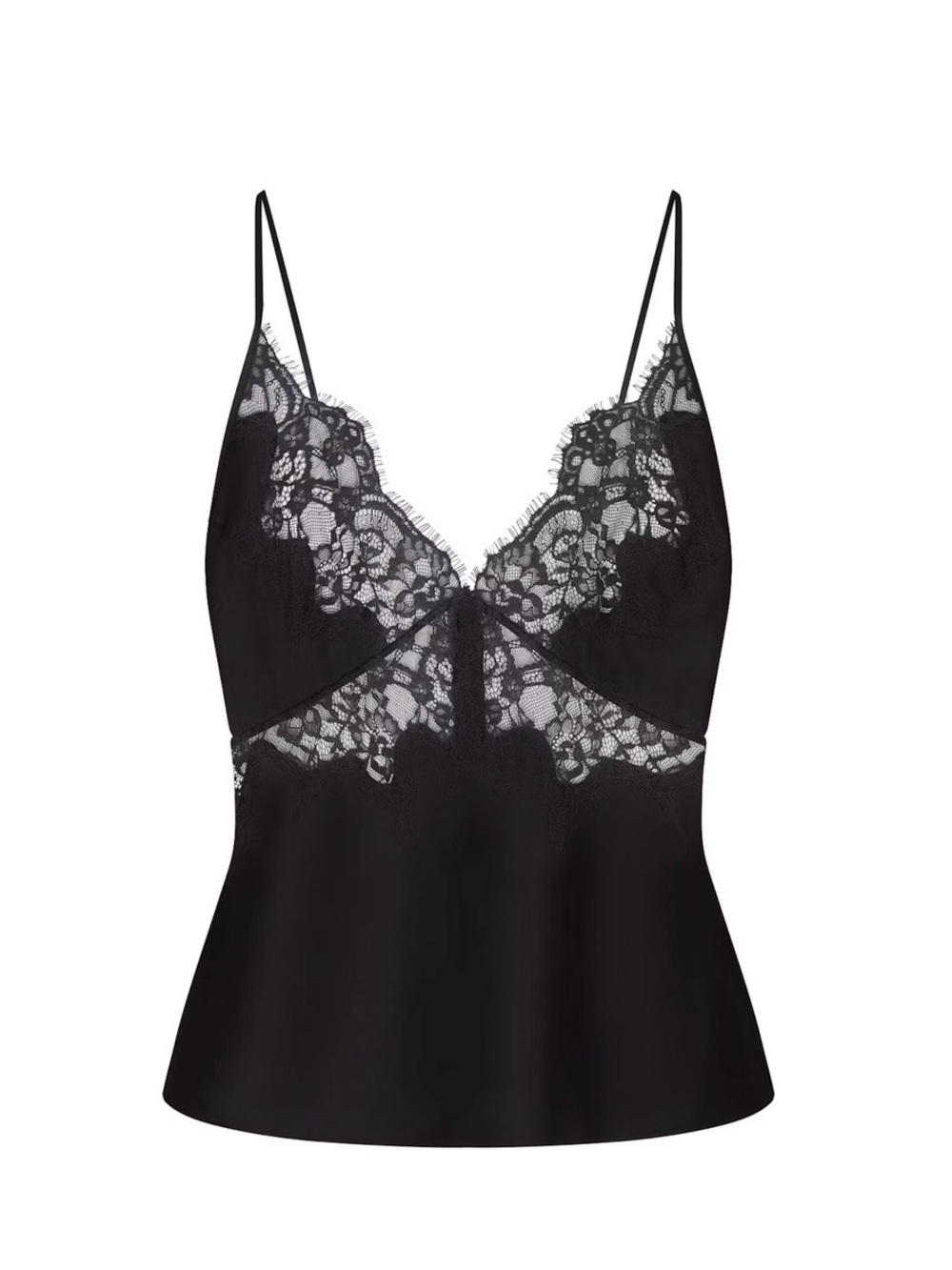 Skims Silk Lace Cami Onyx